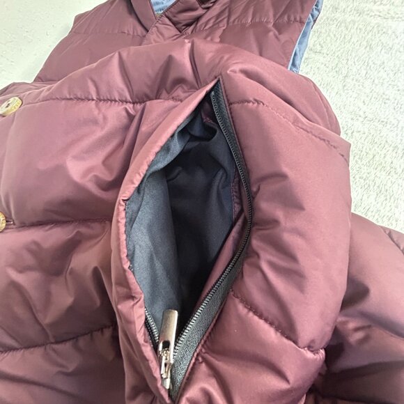 Robert Talbott Mens Burgundy Quilted Down Puffer Vest XL Button Front Packable - Picture 4 of 8